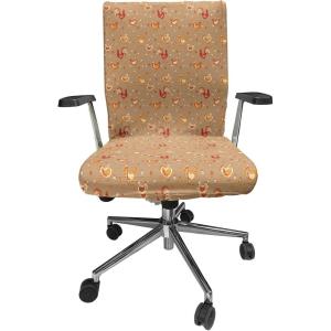 Ambesonne Christmas Office Chair Cover, Colorful Christmas Balls Different Retro Pattern Holiday Celebration, Stretchable Decorative Universal Size High Back Printed Slipcover, Blue Grey Purple Yellow(Camel Vermilion)