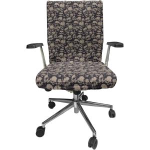 Ambesonne Christmas Office Chair Cover, Colorful Christmas Balls Different Retro Pattern Holiday Celebration, Stretchable Decorative Universal Size High Back Printed Slipcover, Blue Grey Purple Yellow(Charcoal Grey)