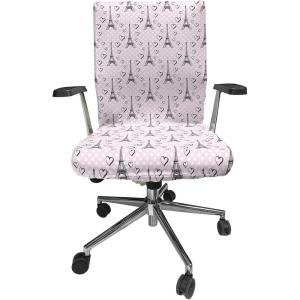 Ambesonne Christmas Office Chair Cover, Colorful Christmas Balls Different Retro Pattern Holiday Celebration, Stretchable Decorative Universal Size High Back Printed Slipcover, Blue Grey Purple Yellow(White Pink)