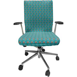 Ambesonne Christmas Office Chair Cover, Colorful Christmas Balls Different Retro Pattern Holiday Celebration, Stretchable Decorative Universal Size High Back Printed Slipcover, Blue Grey Purple Yellow(Orange Teal)
