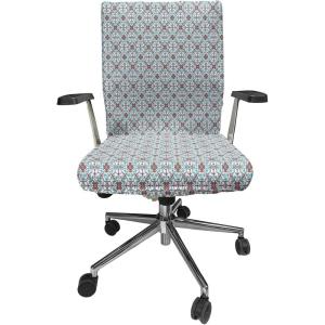 Ambesonne Christmas Office Chair Cover, Colorful Christmas Balls Different Retro Pattern Holiday Celebration, Stretchable Decorative Universal Size High Back Printed Slipcover, Blue Grey Purple Yellow(Blue Green)