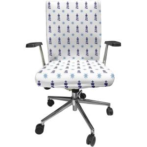 Ambesonne Christmas Office Chair Cover, Colorful Christmas Balls Different Retro Pattern Holiday Celebration, Stretchable Decorative Universal Size High Back Printed Slipcover, Blue Grey Purple Yellow(Pale Blue)