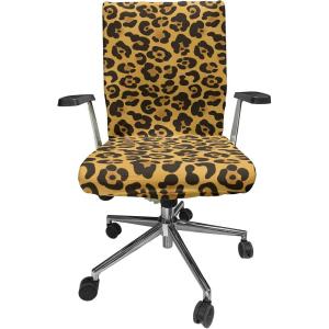 Ambesonne Christmas Office Chair Cover, Colorful Christmas Balls Different Retro Pattern Holiday Celebration, Stretchable Decorative Universal Size High Back Printed Slipcover, Blue Grey Purple Yellow(Earth Yellow Amber)