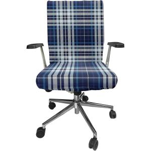 Ambesonne Christmas Office Chair Cover, Colorful Christmas Balls Different Retro Pattern Holiday Celebration, Stretchable Decorative Universal Size High Back Printed Slipcover, Blue Grey Purple Yellow(Sea Blue)