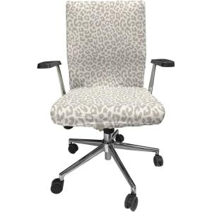 Ambesonne Christmas Office Chair Slipcover, Vivid of Joyous Holiday Celebration Jumping Dancing Cheery Cartoon for Yule, Protective Stretch Decorative Fabric Cover, Standard Size, Green Red(Ivory)