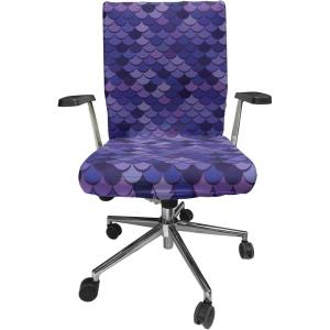 Ambesonne Christmas Office Chair Slipcover, Vivid of Joyous Holiday Celebration Jumping Dancing Cheery Cartoon for Yule, Protective Stretch Decorative Fabric Cover, Standard Size, Green Red(Purple)