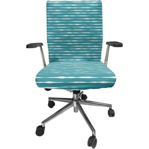 Ambesonne Christmas Office Chair Slipcover, Vivid of Joyous Holiday Celebration Jumping Dancing Cheery Cartoon for Yule, Protective Stretch Decorative Fabric Cover, Standard Size, Green Red(Teal White)