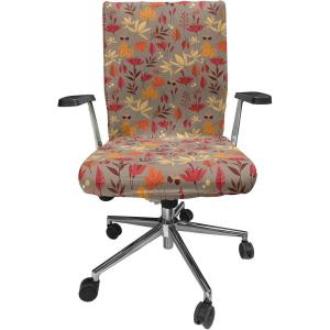 Ambesonne Christmas Office Chair Slipcover, Vivid of Joyous Holiday Celebration Jumping Dancing Cheery Cartoon for Yule, Protective Stretch Decorative Fabric Cover, Standard Size, Green Red(Umber Multicolor)