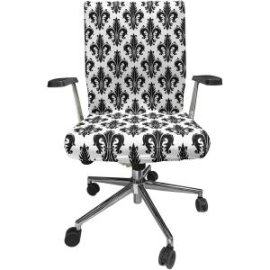 Ambesonne Christmas Office Chair Slipcover, Vivid of Joyous Holiday Celebration Jumping Dancing Cheery Cartoon for Yule, Protective Stretch Decorative Fabric Cover, Standard Size, Green Red(Black White)