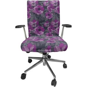 Ambesonne Christmas Office Chair Slipcover, Vivid of Joyous Holiday Celebration Jumping Dancing Cheery Cartoon for Yule, Protective Stretch Decorative Fabric Cover, Standard Size, Green Red(Purple Grey)