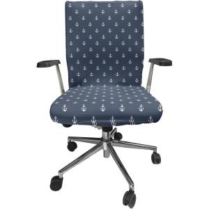 Ambesonne Christmas Office Chair Slipcover, Vivid of Joyous Holiday Celebration Jumping Dancing Cheery Cartoon for Yule, Protective Stretch Decorative Fabric Cover, Standard Size, Green Red(Bluegrey White)