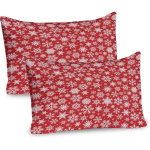 Ambesonne Christmas Pillow Sham, Funny Christmas Santa Claus and Reindeer Peeking Cartoon Style Humor, Decorative Standard Queen Size Printed Pillowcase, 30″ X 20″, Vermilion Caramel White(White and Vermilion)