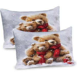 Ambesonne Christmas Pillow Sham, Funny Christmas Santa Claus and Reindeer Peeking Cartoon Style Humor, Decorative Standard Queen Size Printed Pillowcase, 30″ X 20″, Vermilion Caramel White(Off White Tan Dark Pink)