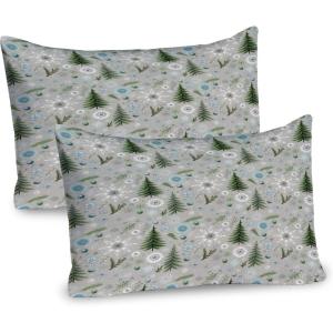 Ambesonne Christmas Pillow Sham, Funny Christmas Santa Claus and Reindeer Peeking Cartoon Style Humor, Decorative Standard Queen Size Printed Pillowcase, 30″ X 20″, Vermilion Caramel White(Pale Sage Green and Seafoam)
