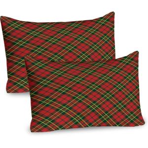 Ambesonne Christmas Pillow Sham, Funny Christmas Santa Claus and Reindeer Peeking Cartoon Style Humor, Decorative Standard Queen Size Printed Pillowcase, 30″ X 20″, Vermilion Caramel White(Emerald Yellow Vermilion)