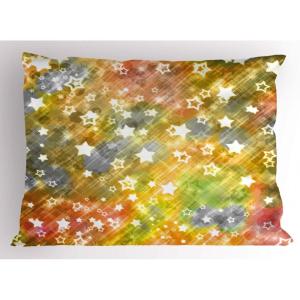 Ambesonne Christmas Pillow Sham Set of 2, Holiday Season Office Design Tree Celebration Snowflakes Celebration, Quality Microfiber Bedding Item for All Seasons, 30″ x 20″, White Green Red(Mustard Green Coral)