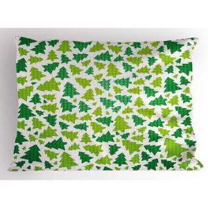 Ambesonne Christmas Pillow Sham, Snowy Winter Tree Branches Berries Bullfinch Birds Snowman Hat, Decorative Standard Size Printed Pillowcase, 26″ X 20″, Almond Green Orange(Apple Green Fern Green)
