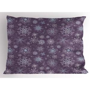 Ambesonne Christmas Pillow Sham, Snowy Winter Tree Branches Berries Bullfinch Birds Snowman Hat, Decorative Standard Size Printed Pillowcase, 26″ X 20″, Almond Green Orange(Violet)
