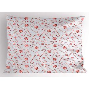 Ambesonne Christmas Pillow Sham, Snowy Winter Tree Branches Berries Bullfinch Birds Snowman Hat, Decorative Standard Size Printed Pillowcase, 26″ X 20″, Almond Green Orange(Red White Coconut)