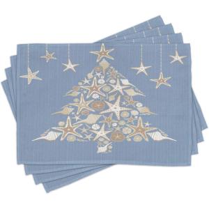 Ambesonne Christmas Place Mats Set of 4, Gingerbread Man Gift Box Coniferous Pine Cinnamon Dessert on Rustic Wood Theme, Washable Fabric Placemats for Dining Table, Standard Size, Green and Brown(Beige Cream)