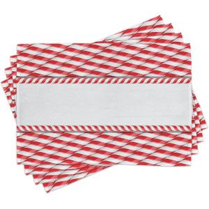 Ambesonne Christmas Place Mats Set of 8, Xmas Baubles on Snow Snowflakes Ice Holiday Humanitarian Art Illustration, Washable Fabric Placemats for Dining Table, Placemat 8 pcs, Red White(White Red)