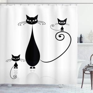 Ambesonne Christmas Shower Curtain, Balls Vintage Style Celebration Design Winter Season Wonderland Themed Snowflakes, Cloth Fabric Bathroom Decor Set with Hooks, 69″ W x 70″ L, Blue Tan(White and Black)