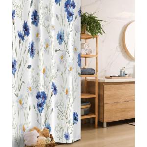 Ambesonne Christmas Shower Curtain, Balls Vintage Style Celebration Design Winter Season Wonderland Themed Snowflakes, Cloth Fabric Bathroom Decor Set with Hooks, 69″ W x 70″ L, Blue Tan(Green Marigold)