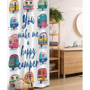 Ambesonne Christmas Shower Curtain, Balls Vintage Style Celebration Design Winter Season Wonderland Themed Snowflakes, Cloth Fabric Bathroom Decor Set with Hooks, 69″ W x 70″ L, Blue Tan(Indigo Yellow)