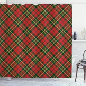 Ambesonne Christmas Shower Curtain, Nautical Elements Sea Life Theme with Noel Tree Winter Season, Cloth Fabric Bathroom Decor Set with Hooks, 69″ W x 70″ L, Beige Cream(Emerald Vermilion)