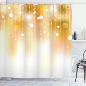 Ambesonne Christmas Shower Curtain, Rustic Wooden Backdrop with Snowflakes and Warm Traditional Celebration Print, Cloth Fabric Bathroom Decor Set with Hooks, 69″ W x 70″ L, Brown White(White Brown)