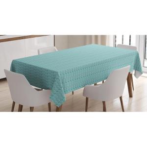 Ambesonne Christmas Tablecloth, Ornamental White Snowflakes in Various Styles Cold Winter Season, Rectangular Table Cover for Dining Room Kitchen Decor, 60″ X 90″,Blue Navy(Turquoise White)