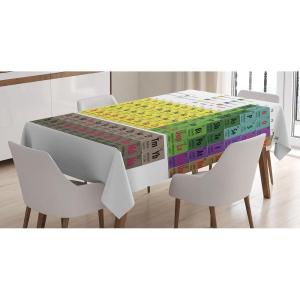 Ambesonne Christmas Tablecloth, Ornamental White Snowflakes in Various Styles Cold Winter Season, Rectangular Table Cover for Dining Room Kitchen Decor, 60″ X 90″,Blue Navy(Fuchsia Brown)