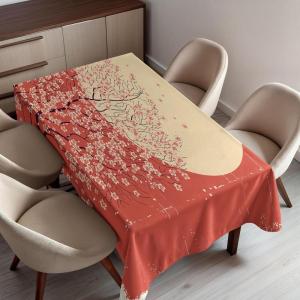 Ambesonne Christmas Tablecloth, Ornamental White Snowflakes in Various Styles Cold Winter Season, Rectangular Table Cover for Dining Room Kitchen Decor, 60″ X 90″,Blue Navy(Yellow Coral)