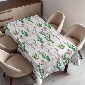 Ambesonne Christmas Tablecloth, Ornamental White Snowflakes in Various Styles Cold Winter Season, Rectangular Table Cover for Dining Room Kitchen Decor, 60″ X 90″,Blue Navy(White Green)