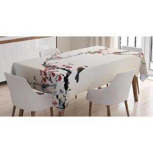 Ambesonne Christmas Tablecloth, Ornamental White Snowflakes in Various Styles Cold Winter Season, Rectangular Table Cover for Dining Room Kitchen Decor, 60″ X 90″,Blue Navy(Ruby Caramel)