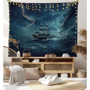 Ambesonne Christmas Tapestry, Pine Tree with Present Boxes on Snowy Board Xmas at Countryside Theme, Wall Hanging for Bedroom Living Room Dorm Decor, 40″ X 60″, Green Brown(Dark Cadet)
