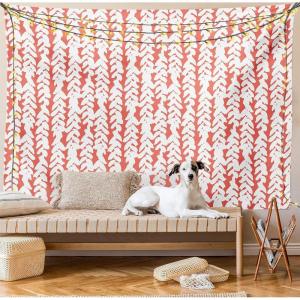 Ambesonne Christmas Tapestry, Pine Tree with Present Boxes on Snowy Board Xmas at Countryside Theme, Wall Hanging for Bedroom Living Room Dorm Decor, 40″ X 60″, Green Brown(Coral White)