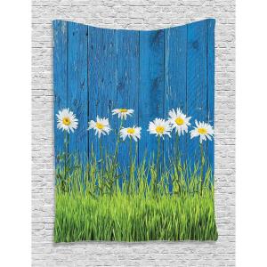 Ambesonne Christmas Tapestry, Pine Tree with Present Boxes on Snowy Board Xmas at Countryside Theme, Wall Hanging for Bedroom Living Room Dorm Decor, 40″ X 60″, Green Brown(Yellow Green)