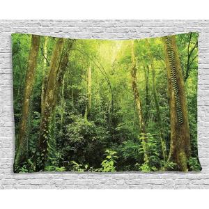 Ambesonne Christmas Tapestry, Pine Tree with Present Boxes on Snowy Board Xmas at Countryside Theme, Wall Hanging for Bedroom Living Room Dorm Decor, 40″ X 60″, Green Brown(Green Yellow)