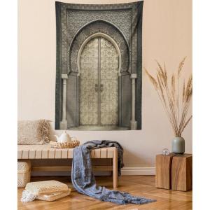 Ambesonne Christmas Tapestry, Pine Tree with Present Boxes on Snowy Board Xmas at Countryside Theme, Wall Hanging for Bedroom Living Room Dorm Decor, 40″ X 60″, Green Brown(Sepia Black)