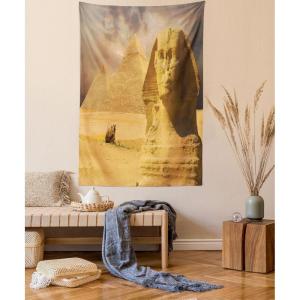 Ambesonne Christmas Tapestry, Pine Tree with Present Boxes on Snowy Board Xmas at Countryside Theme, Wall Hanging for Bedroom Living Room Dorm Decor, 40″ X 60″, Green Brown(Amber Sand Brown)