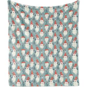 Ambesonne Christmas Throw Blanket, Traditional Xmas Pinecone and Leaves Ornate on Plaid Background Print, Flannel Fleece Accent Piece Soft Couch Cover for Adults, 50″ x 60″, Cocoa Brown Sage Green(Pale Slate Blue and Vermilion)