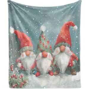 Ambesonne Christmas Throw Blanket, Xmas Eve Starry Night in Snowy Town with Starry Sky Reindeer and Moon, Flannel Fleece Accent Piece Soft Couch Cover for Adults, 70″ x 90″, Cocoa Dark Slate Blue(Vermilion Blue Grey Grey)