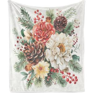 Ambesonne Christmas Throw Blanket, Xmas Eve Starry Night in Snowy Town with Starry Sky Reindeer and Moon, Flannel Fleece Accent Piece Soft Couch Cover for Adults, 70″ x 90″, Cocoa Dark Slate Blue(Coral Brown and Coconut)