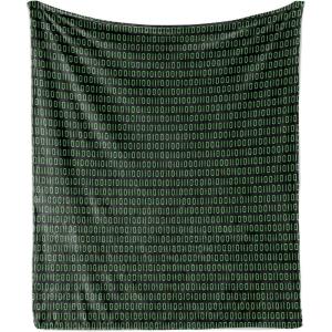 Ambesonne Christmas Throw Blanket, Xmas Eve Starry Night in Snowy Town with Starry Sky Reindeer and Moon, Flannel Fleece Accent Piece Soft Couch Cover for Adults, 70″ x 90″, Cocoa Dark Slate Blue(Grey Charcoal)