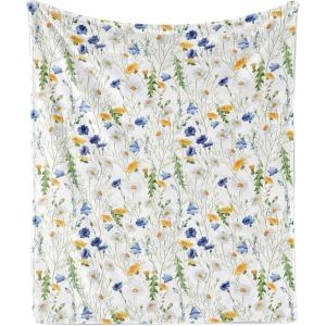 Ambesonne Christmas Throw Blanket, Xmas Eve Starry Night in Snowy Town with Starry Sky Reindeer and Moon, Flannel Fleece Accent Piece Soft Couch Cover for Adults, 70″ x 90″, Cocoa Dark Slate Blue(Pale Green Yellow Blue)