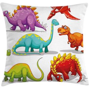Ambesonne Christmas Throw Pillow Cushion Cover, Featured Xmas Baubles with Ribbon Holiday Wish Artwork Image Illustration, Decorative Square Accent Pillow Case, 20″ X 20″, White and Beige(Purple Orange)