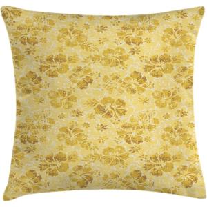 Ambesonne Christmas Throw Pillow Cushion Cover, Featured Xmas Baubles with Ribbon Holiday Wish Artwork Image Illustration, Decorative Square Accent Pillow Case, 20″ X 20″, White and Beige(Yellow White)