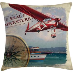 Ambesonne Christmas Throw Pillow Cushion Cover, Featured Xmas Baubles with Ribbon Holiday Wish Artwork Image Illustration, Decorative Square Accent Pillow Case, 20″ X 20″, White and Beige(Ruby Beige)