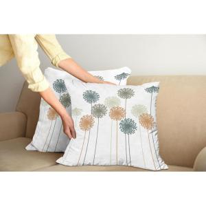Ambesonne Christmas Throw Pillow Cushion Cover, Featured Xmas Baubles with Ribbon Holiday Wish Artwork Image Illustration, Decorative Square Accent Pillow Case, 20″ X 20″, White and Beige(White Mustard)